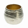 Benzara BM209897 Bellied Aluminum Cup with Shimmering Gold Leaf Interior, Gold and Silver