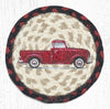 Earth Rugs LC-19 Vintage Red Truck Round Large Coaster 7``x7``