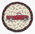 Earth Rugs LC-19 Vintage Red Truck Round Large Coaster 7``x7``