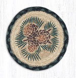 Earth Rugs LC-025A Pinecone Round Large Coaster 7``x7``