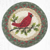 Earth Rugs LC-25 Holly Cardinal Round Large Coaster 7``x7``