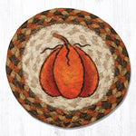 Earth Rugs LC-222 Harvest Pumpkin Round Large Coaster 7``x7``