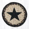 Earth Rugs LC-313 Black Star Round Large Coaster 7``x7``