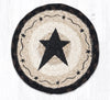 Earth Rugs LC-313 Primitive Black Star Round Large Coaster 7``x7``