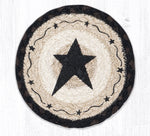 Earth Rugs LC-313 Primitive Black Star Round Large Coaster 7``x7``