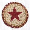 Earth Rugs LC-357 Burgundy Star Round Large Coaster 7``x7``