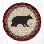 Earth Rugs LC-395 Cabin Bear Round Large Coaster 7``x7``