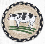 Earth Rugs LC-430 Pig Round Large Coaster 7``x7``