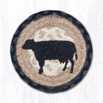 Earth Rugs LC-459 Cow Silhouette Round Large Coaster 7``x7``