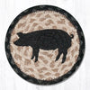 Earth Rugs LC-459 Pig Silhouette Round Large Coaster 7``x7``