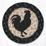 Earth Rugs LC-459 Rooster Silhouette Round Large Coaster 7``x7``