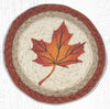 Earth Rugs LC-601 Maple Leaf Round Large Coaster 7``x7``