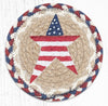 Earth Rugs LC-618 Primitive American Star Round Large Coaster 7``x7``