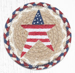 Earth Rugs LC-618 Primitive American Star Round Large Coaster 7``x7``