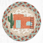 Earth Rugs LC-782 Adobe Home Round Large Coaster 7``x7``