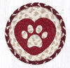 Earth Rugs LC-9-117 Heart Paw Round Large Coaster 7``x7``