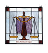 Meyda Lighting 79886 18"W X 18"H Personalized Judicial Stained Glass Window Panel