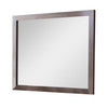 Benzara Rectangular Wooden Frame Mirror with Textured Details, Brown