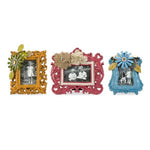 Benzara Polyresin Engraved Design Photo Frame, Set of 3, Multicolor