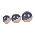 Sagebrook Home 17890-02 Ceramic, Set of 3 4/5/6", 2-Tone Orbs, Cream/Black
