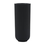 Sagebrook Home 17122-06 Ceramic, 11" Ridged Vase, Black