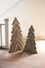 Kalalou CGU2440 Wooden Christmas Trees Set of 2