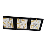 Sagebrook Home 70301 83X28, Set of 3 Hand Painted Gld Splash Geometric Faces,