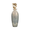 Sagebrook Home 16767-04 Glass, 16" Metal Vase Tribal Topper, Gold
