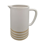 Sagebrook Home 18639-01 Ceramic, 8" Pitcher With Lines, Ivory