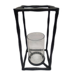 Sagebrook Home 18515-02 Metal, 16" Open Square Hurricane Holder, Black