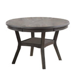 Benzara BM228571 Round Top Wooden Dining Table with Boomerang Legs, Dark Gray