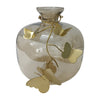 Sagebrook Home 18257 Glass, 10" Vase with Butterfly Garland, Gold