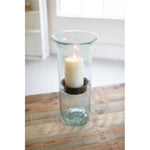 Kalalou CV1020 Mini Glass Candle Cylinders with Rustic Insert Large