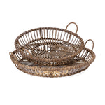 IMAX Worldwide Home Neutro Rattan Trays - Set of 2