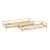 IMAX Worldwide Home Marigold Glass Decorative Tray - Set of 2