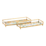 IMAX Worldwide Home Marigold Glass Decorative Tray - Set of 2
