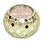 Sagebrook Home 80251-04 5" 19 Oz Spiced Pear Mosaic Candle, Champagne