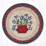 Earth Rugs MSPR-15 Americana Bouquet Printed Round Trivet 10``x10``