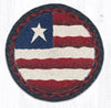 Earth Rugs MSPR-15 Primitive Flag Printed Round Trivet 10``x10``