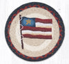 Earth Rugs MSPR-15 Primitive Star Flag Printed Round Trivet 10``x10``