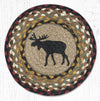 Earth Rugs MSPR-19 Black Moose Printed Round Trivet 10"x10"