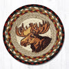 Earth Rugs MSPR-19 Moose Portrait Printed Round Trivet 10``x10``