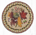 Earth Rugs MSPR-24 Autumn Leaves Printed Round Trivet 10``x10``