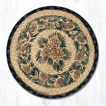Earth Rugs MSPR-025A Pinecone Printed Round Trivet 10``x10``