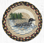 Earth Rugs MSPR-43 Loon Patch Printed Round Trivet 10``x10``