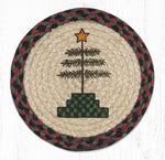Earth Rugs MSPR-81 Feather Tree Printed Round Trivet 10``x10``