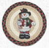 Earth Rugs MSPR-81 Snowman in Top Hat Printed Round Trivet 10``x10``