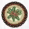 Earth Rugs MSPR-83 Pinecone Red Berry Printed Round Trivet 10``x10``