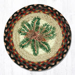 Earth Rugs MSPR-83 Pinecone Red Berry Printed Round Trivet 10``x10``