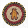 Earth Rugs MSPR-111 Gingerbread Man Printed Round Trivet 10``x10``